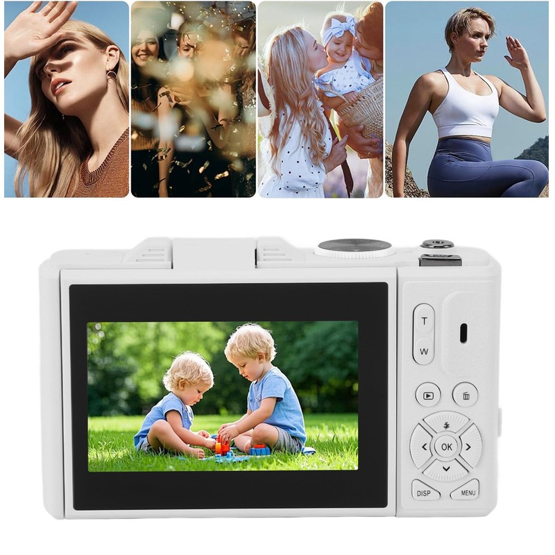 5K Digital Camera with 18X Optical Zoom, 75MP Vintage Digital