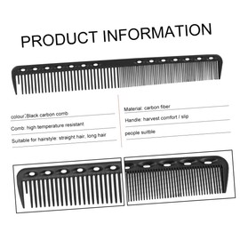 Ipetboom 12pcs Haircut Supplies Carbon Fiber Combs Hair Cutting Comb for Hair Trimming