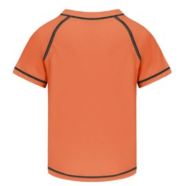 Csqtongan Boys' Swimming Shirt UV Shirt Swimming Top Swimming Shirt Kids Short Sleeves Rash Guard Swimwear Quick Dry T-Shirt, coral