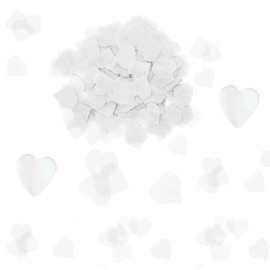 30g Heart Shaped Biodegradable Confetti, White Heart Confetti, Eco-friendly Heart Shaped Paper, for Wedding Birthday Party Anniversary Decoration, Table Decor