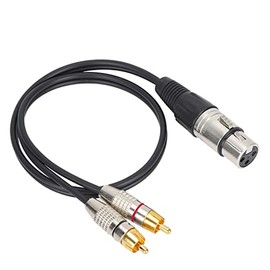 Cable de Audio de 1 XLR Hembra a 2 Macho, Adaptador de Cable de Parche de Interconexión, Cable de Parche Divisor Y para Equipos de Audio de Cine en Casa, Funda de PVC