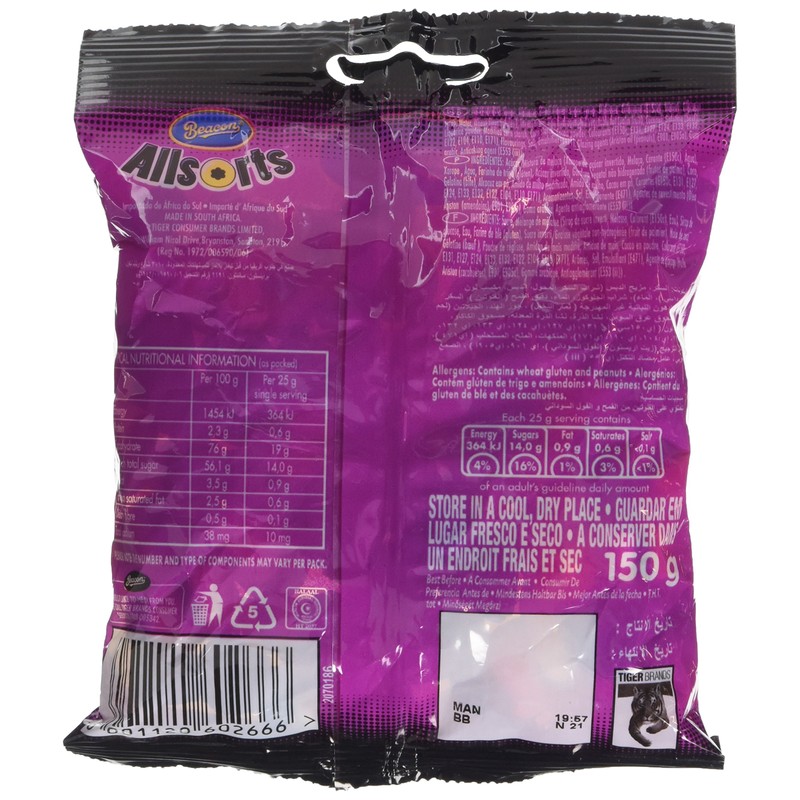 Beacon Liquorice Allsorts Mini 150g