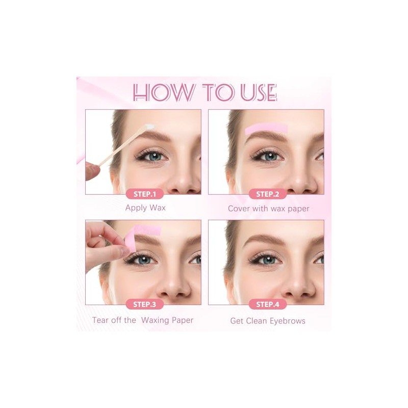 Leelosp 600 Pcs Waxing Kit Includes 400 Wax Paper Cloth