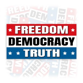 Freedom Democracy Truth FDT | Bumper Sticker or Car Magnet | Foxtrot Delta Tango American Decal Vinyl Sticker for Trucks Vans Cars [7.5x3.75]