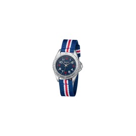 REGENT Boys' Analogue Quartz Watch 32020397, Blue/white/red, Strap.