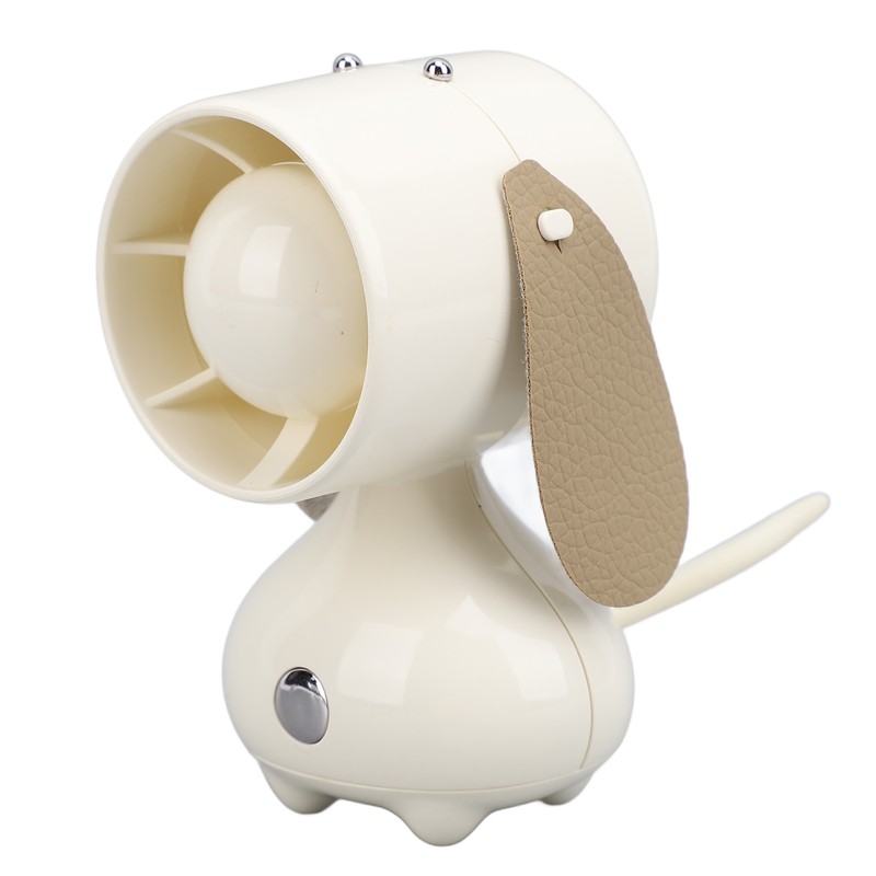 Handheld Fan Cute Cartoon Dog Shaped 3 Speeds Rechargeable Portable