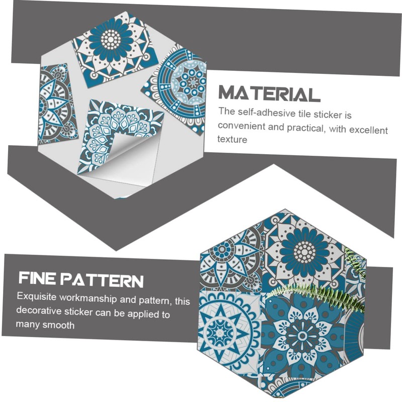 STOBAZA Sturdy PVC Kitchen Tile Decals 48pcs Removable Wall Stickers