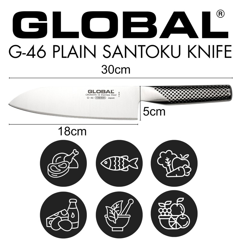 Global Santoku Blade Length 7.1 inches (18 cm) G-46