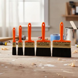 TRUPER Kit de Brochas para Pintar Uso Profesional, Juego de Brochas de Pintura 5 Piezas (1”, 2”, 3”, 4” y 5”) con Mango de Plástico