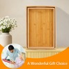 2 Pack Bamboo Serving Tray with Handles, Portable Bed Tray