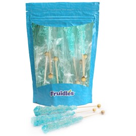 Rock Candy Lollipops Pops Candy Suckers, Color and Flavor Assortment, Individually Wrapped, 6.5" (Cotton Candy, 6-Pack)