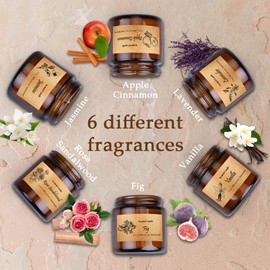 Soy Wax Aromatherapy Gift Set, 6 Long Lasting Scented Candles for Home, Stress Relief, Birthday & Holiday Gifts