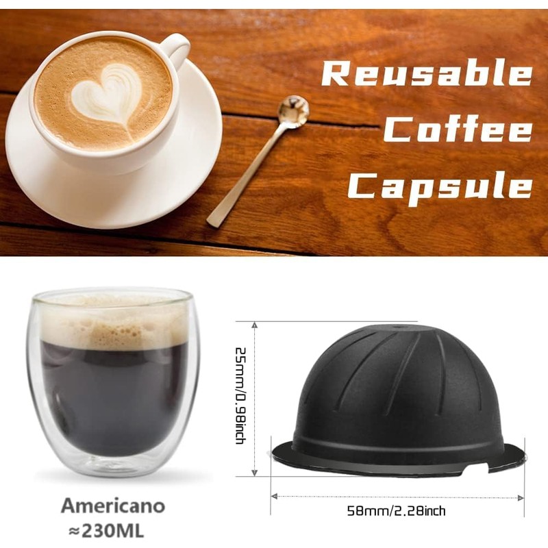 5PCS Reusable Coffee Vertuo Pods, Refillable Coffee Capsule,Compatible with Nespresso