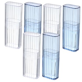 COHEALI 6pcs Portable Transparent Storage Box for Travel and Home Compact Organizer for Toothpicks and Cotton Swabs and Lightweight Carry Case Clear