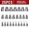 25Pcs Screw Extractor Set Hex Head Multi-Spline Easy Out Bolt
