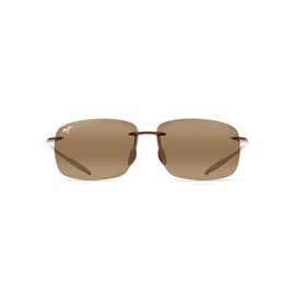 Maui Jim Men's and Women's Breakwall Polarized Rimless Sunglasses, Rootbeer/HCL® Bronze, Medium, +2.5