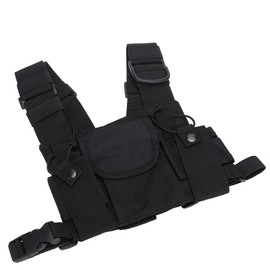 Radio Walkie Talkie Chest Pocket Strap Pouches Over Shoulder Tactical Front Pack Rig Holster Vest Strap Belt Pouch Pouch for Radios Men Women Accessories Equipment Holder