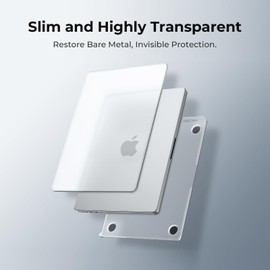 EooCoo Case Compatible for MacBook Pro 16 inch 2024-2021 M4 M3 M2 M1 A3403 A3186 A2991 A2780 A2485, [Ultra Thin Armor, 100% Match Space Black, Anti-Fingerprint] Hard Shell&Keyboard Skin, Space Clear