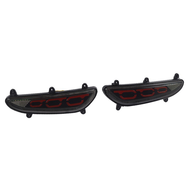 LED Rear Bumper Reflective Fog Brake Turn Indicator Black Left