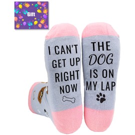 PartyGalore dog socks with Gift Box, dog lovers gifts for women Men, dog mom gifts, Funny Dog Stockings Christmas,, Grey, 13