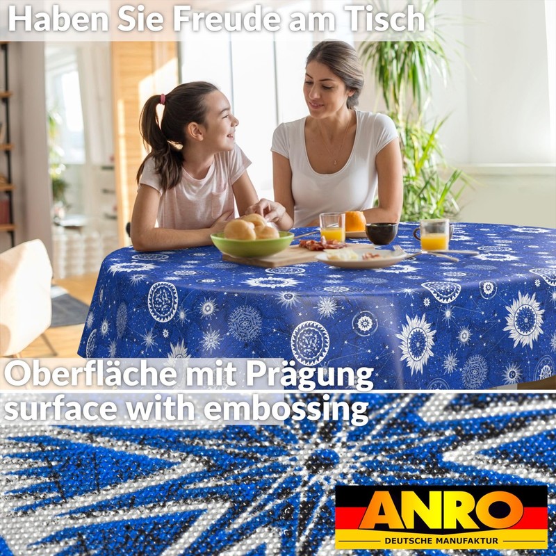 ANRO Oilcloth Tablecloth Washable Oilcloth Garden Tablecloth Outdoor Indoor Oval