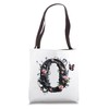 Letter O Initial Floral Monogram Rose Pink Flower Butterfly Tote