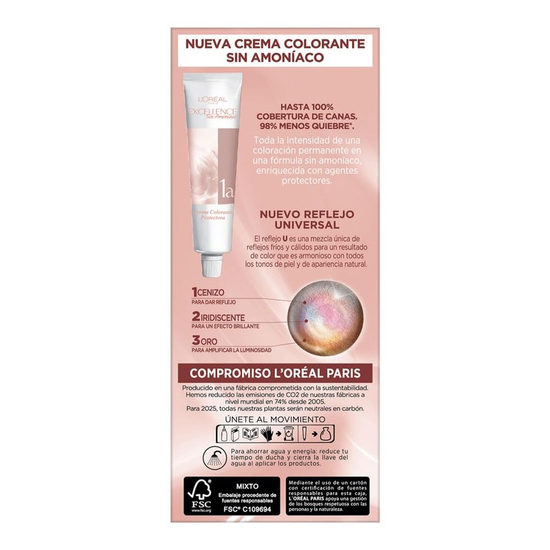 2 Tintes para Cabello Excellence sin Amoniaco de L'Oréal Paris