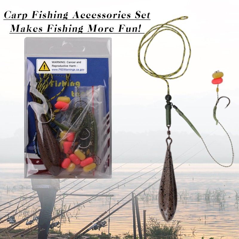 Carp Fishing Rigs Kit Carp Hair Rigs with Carp Sinker