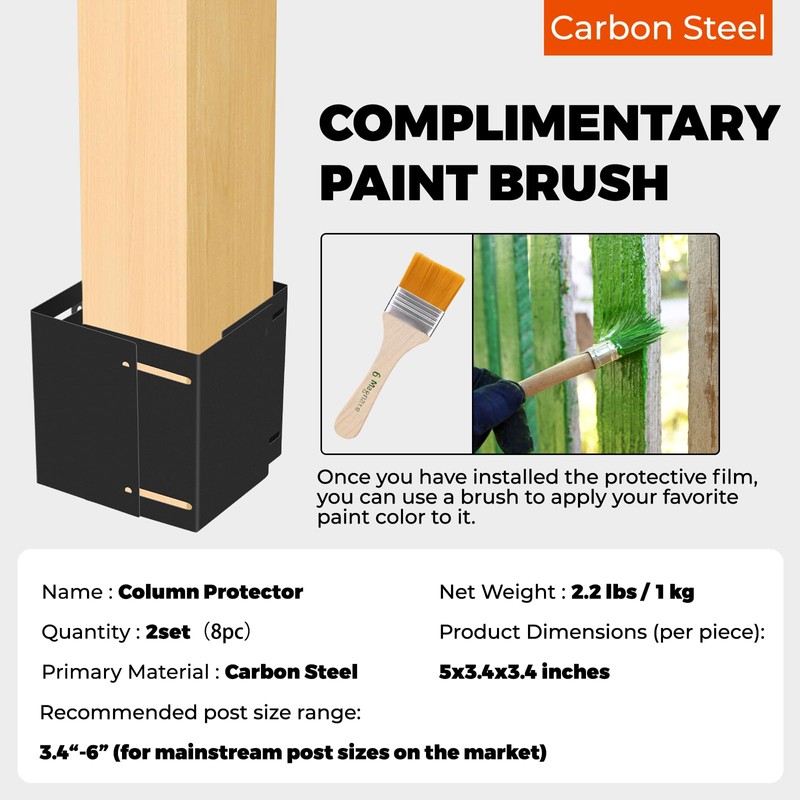 Moxluck Post Protector Stainless Steel Post Sleeve, Fence Post Protection