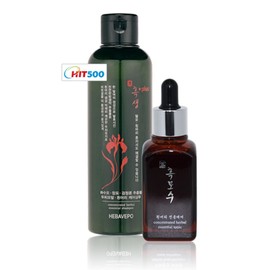Set of 1 black hair water and 1 shampoo that eliminates gray hair without dyeing / 염색없이 흰머리 없에주는 흑모수 1개 샴푸1개 세트