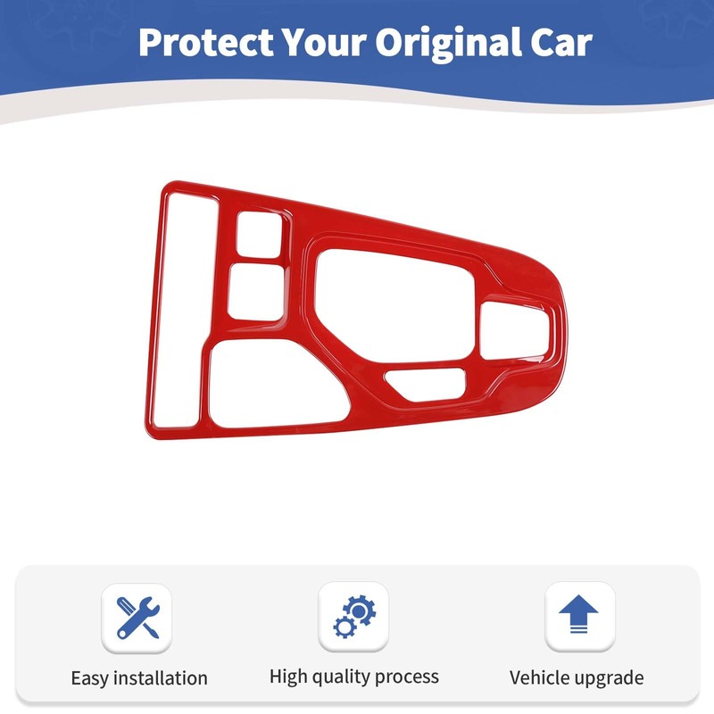 RT-TCZ for Cherokee Red Gear Shift Panel Cover Trim for