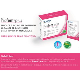 GUNA Profem Plus 20 Bags - Food Supplement Based on Microencapsulated Probiotic Microorganisms and FOS - Based on Red Clover, Soy, Pueraria lobata, Agnocasto, Griffonia, Green