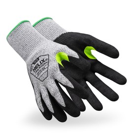 HexArmor General Purpose Safety Gloves | Sandy Nitrile Palm Coating | A4 Level Cut-Resistance | High Abrasion-Resistance | 13-Gauge Seamless Knit | Touchscreen Compatible | Helix 1075