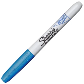 Sharpie Metallic Permanent Markers | Fine Point | Sapphire Metallic | 12 Count