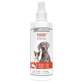 Vet Classics Yuck! No-Chew Training Spray for Dogs, Cats – Water-Based Formula for Dog Chewing – Dog Chew Spray, Cat Chew Spray for Surfaces, Furniture, Bandages, Pet Sores – 8 Oz.