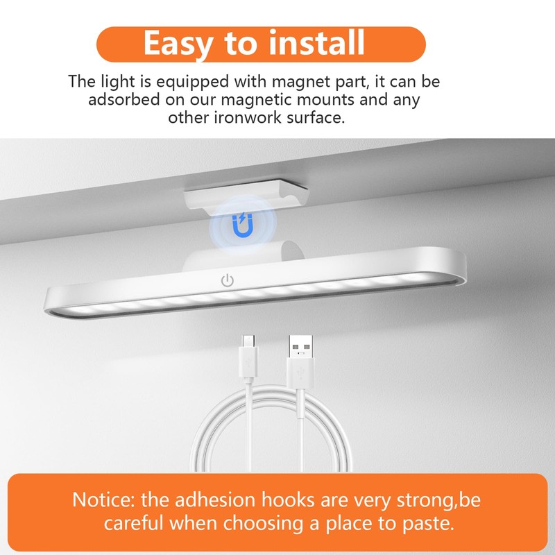 TOPPLEE Wireless Desk Lamp 2500mAh LED Light Under Cabinet