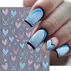 JMEOWIO Nagelsticker Valentinstag 10 Blatt Nail Art Sticker Selbstklebend Nagelaufkleber