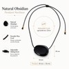 Sunongxin Natural Obsidian Pebble Pendant Necklace