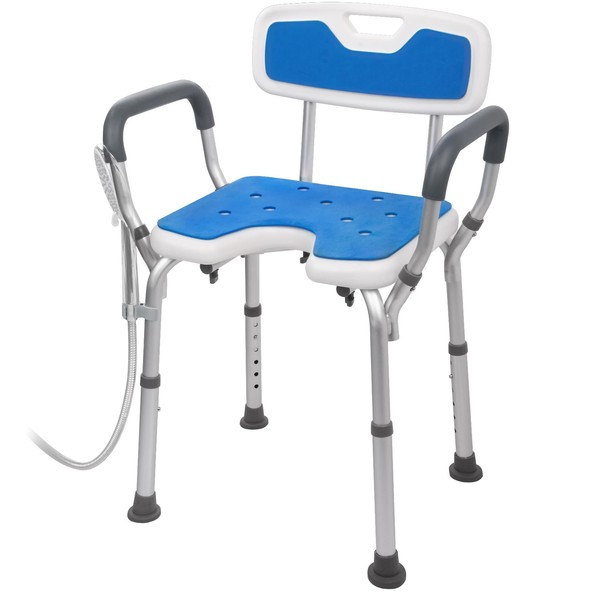 Shower Chair with Arms and Back Heavy Duty 330lbs, Shower