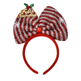 Large Red Christmas Bow Headband for Women Girls Xmas Christmas Headbands Hat Hairband Sequins Festival Christmas Hair Bow