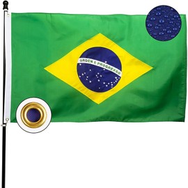 Brazilian Flag,Brazil Flag 90 * 150 cm(3 * 5FT), Polyester Thickness, Fade Resistant, Brass Grommets, Canvas Header, Indoor/Outdoor, Vibrant Colors,Not Fear of Rain and Snow