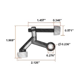 Heavy Duty Adjustable Hinge Pin Stop with Bumper Tip Hardware for Home Office Heavy Duty Security