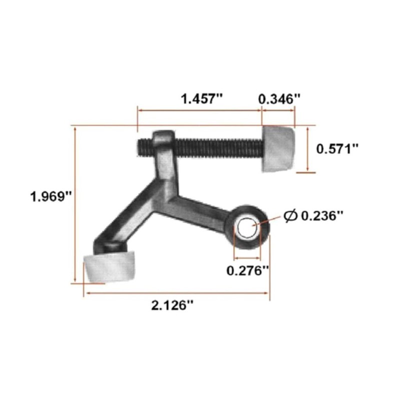 Heavy Duty Adjustable Hinge Pin Stop with Bumper Tip Hardware