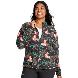 Tooniforms Women Scrubs Jacket Packable Print TF320, S, Holiday Heads