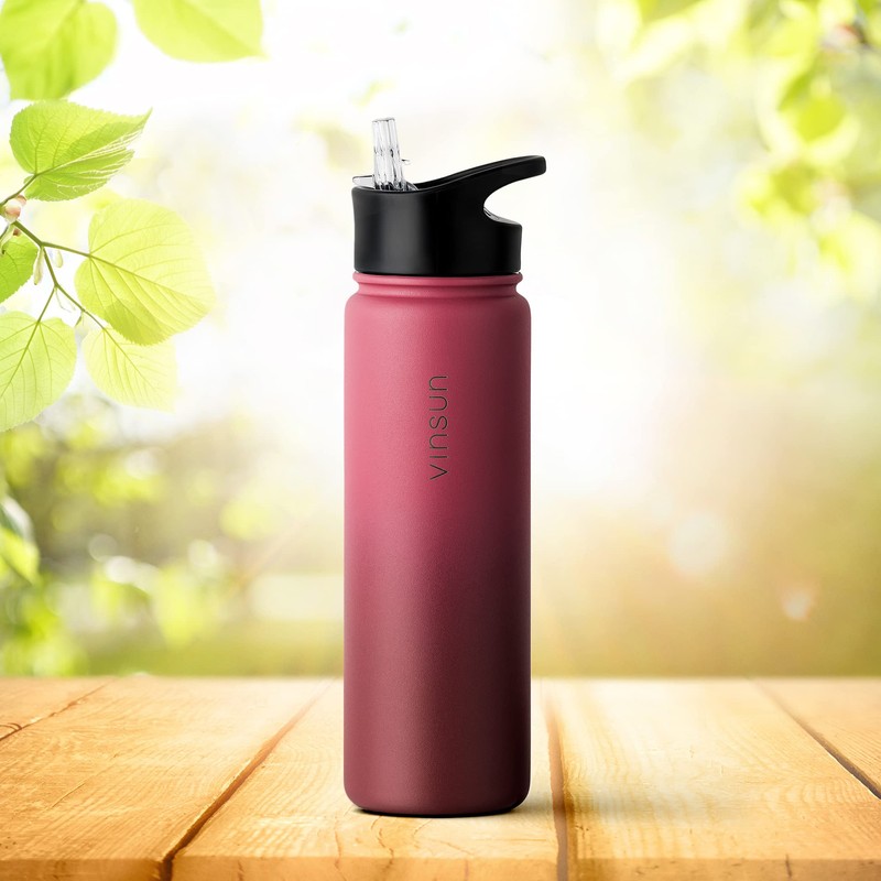 Vinsun Stainless Steel Drinking Bottle 500 ml Red – Leak-Proof,