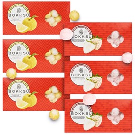 Bokksu Freeze-Dried Candy Duo - Freeze Dried Fruit Snacks (3-Pack White Strawberry + 3-Pack Sour Yuzu), Crunchy, Melt in Your Mouth, Bite-Sized, Japanese-Inspired Fruit Candy