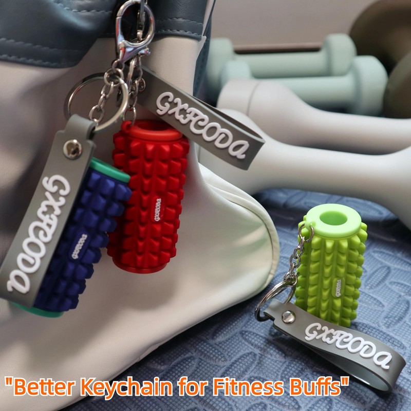 GXFCODA Gym Keychain Foam Roller Design Durable Compact Yoga/Fitness Accessory