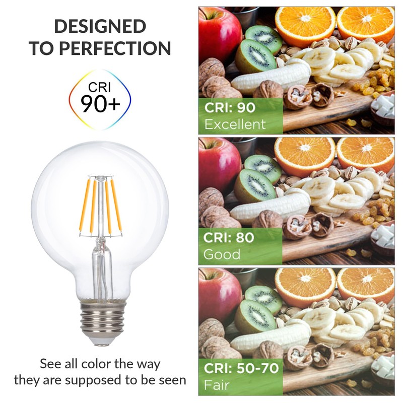 Simba Lighting LED Edison Vintage Vanity Globe Filament G25 (G80)