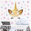 Maydahui 3 Sheets Unicorn Wall Decals 11inch Gold Flowers Wall