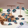Beadthoven 52pcs Boho Wood Women Earring Making Kit, Striped Resin